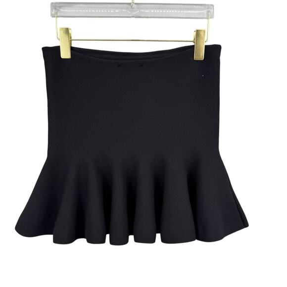 Ann Taylor NWT Black Thick Stretchy Knit Pull On Mini Skater Skirt - Picture 2 of 5
